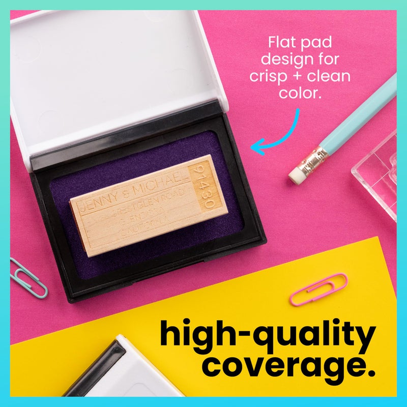 ExcelMark Rubber Stamp Ink Pad Extra Large 3-7/8" x 7" (Purple) - Image 4